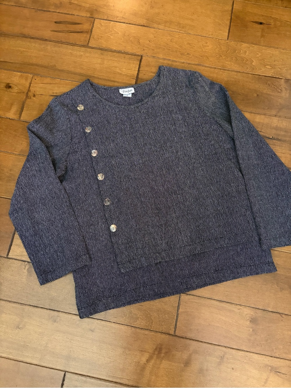 Toofan Asymmetric Button Layered Sweater